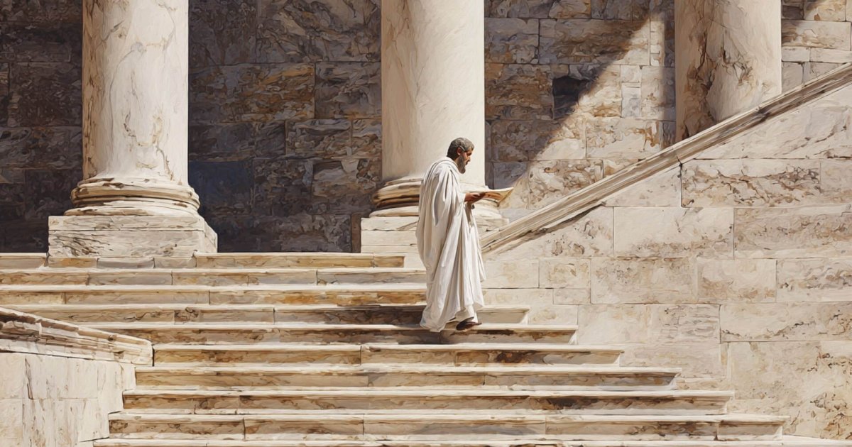 Escalinata romana en Nisa: acceso a la famosa biblioteca del Imperio