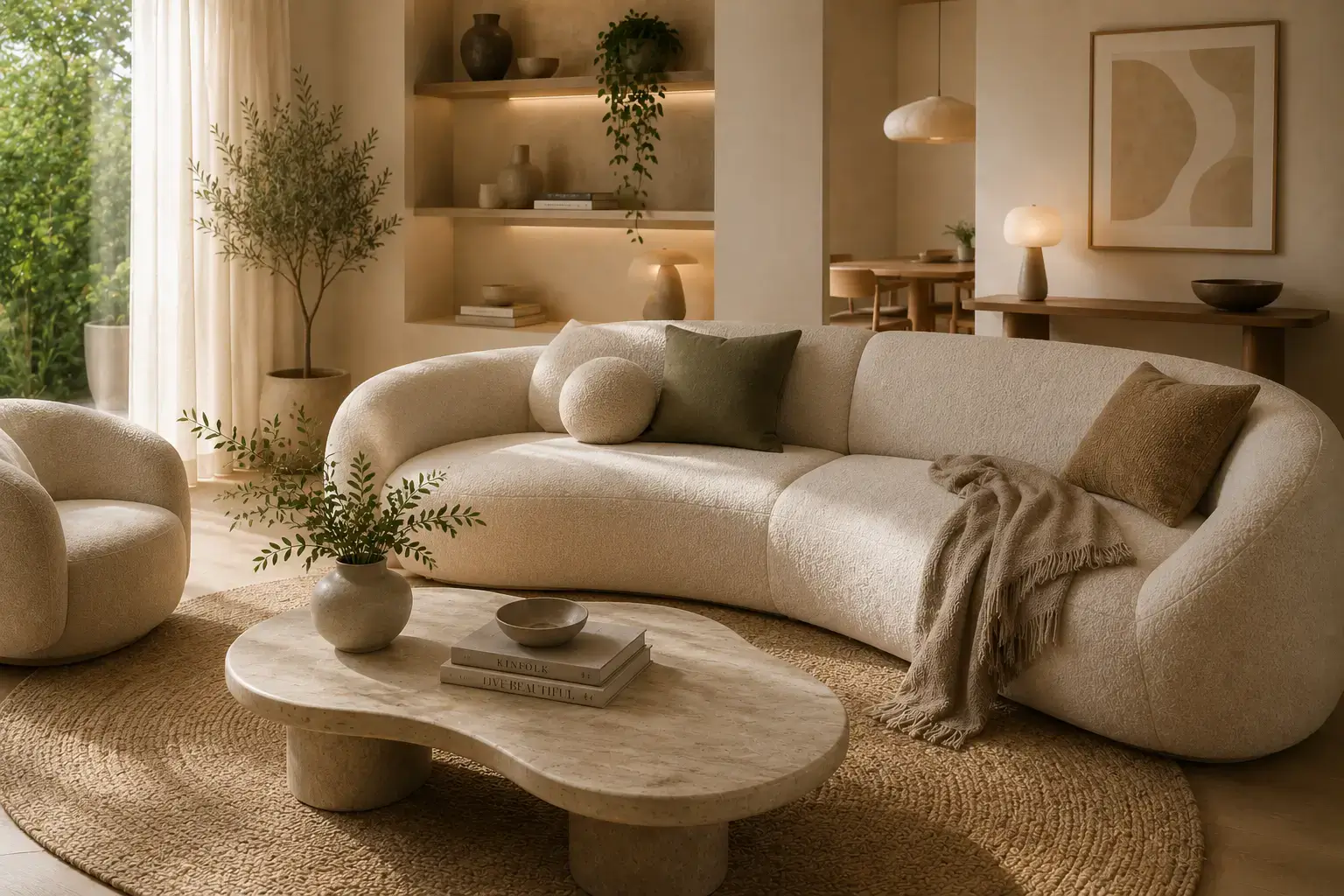Muebles de formas orgánicas: la tendencia en sofás y mesas 2023