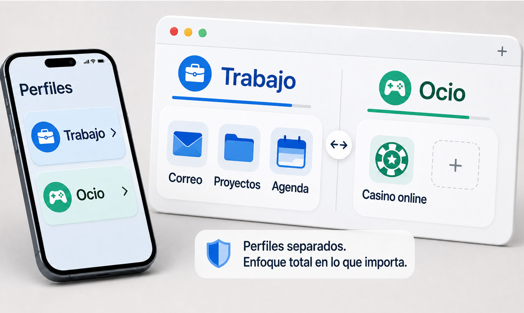 Casino online: optimiza tu productividad separando perfiles