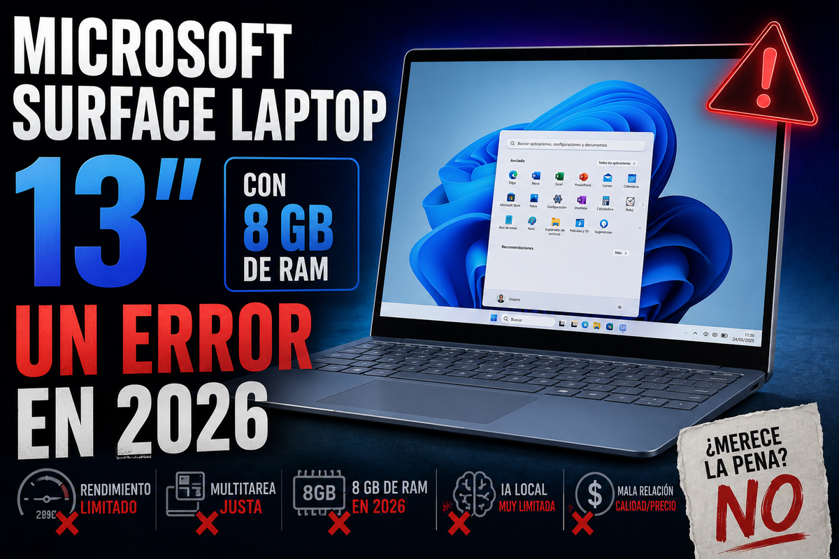 Microsoft Surface Laptop 13″ con 8 GB de RAM: ¿una mala elección en 2026?