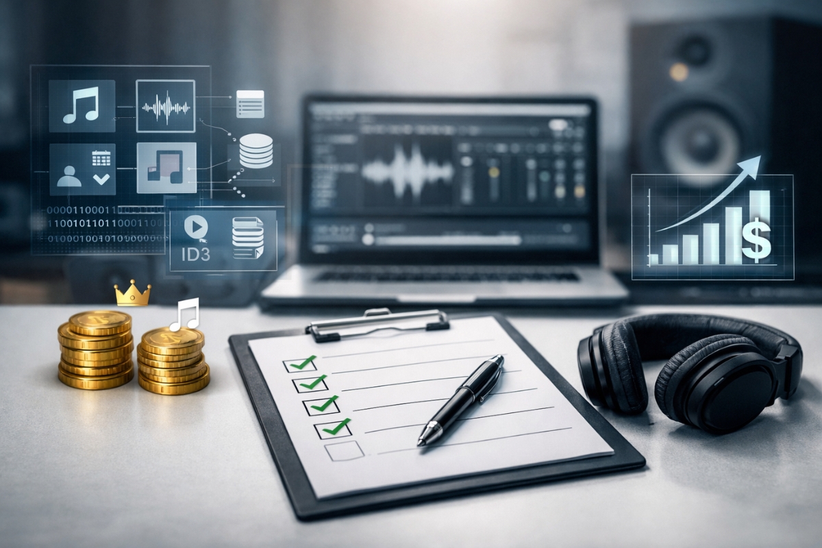 Optimiza metadatos y royalties en SonoSuite: checklist esencial