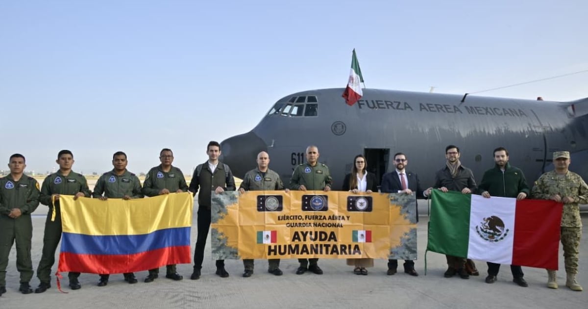 México envía apoyo humanitario a Colombia tras el terremoto