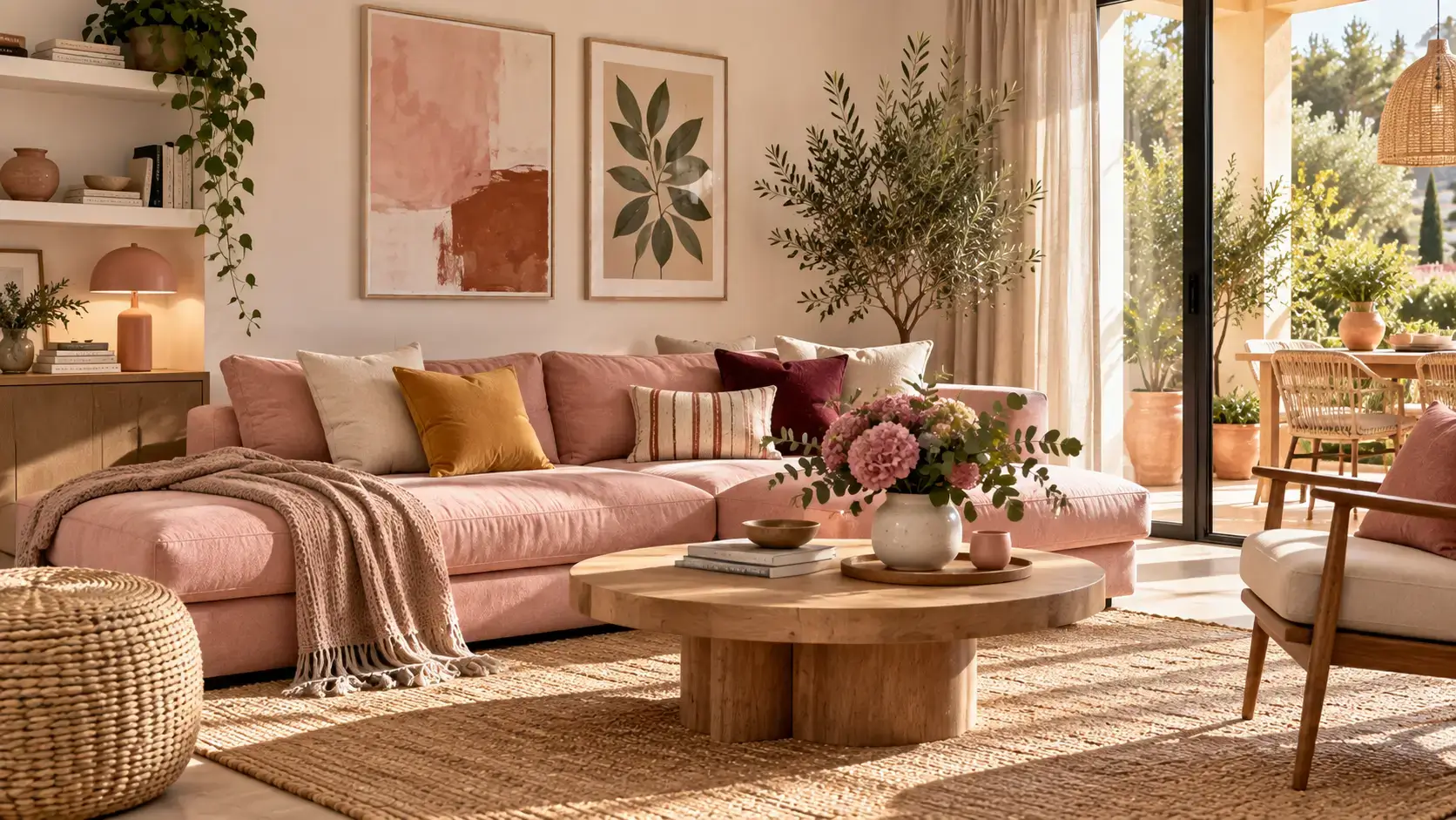 Combinaciones de colores con rosa para una decoración impactante