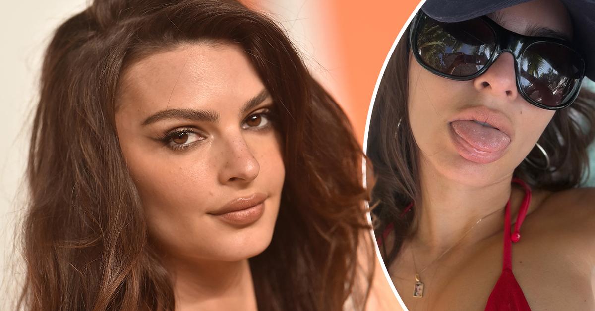 Emily Ratajkowski Stuns in Red Micro Bikini Top Selfie
