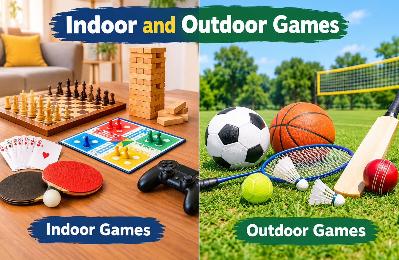 Indoor and Outdoor Games Chart: Exciting Activities for Kids