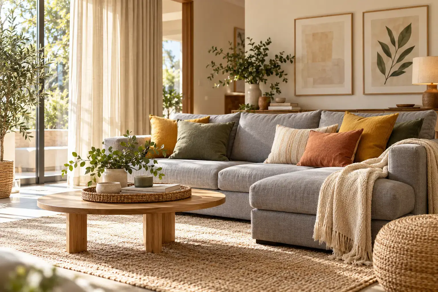 Cortinas, sofá y paredes: combina colores con estilo y acierto