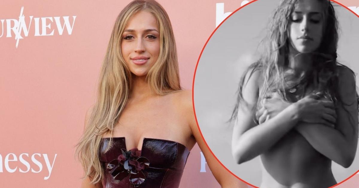 Tate McRae Stuns Topless in Low-Rise Shorts for Perfume Launch